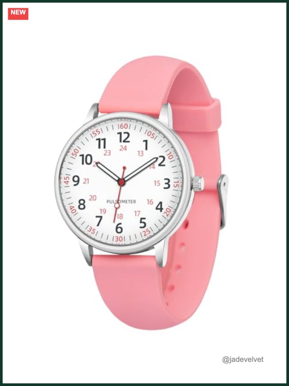 IBSO Women's Nurse Watch Easy Read Luminous Dial Silicone Band Water Resistant